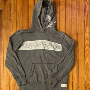 2011 American Eagle Outfitters Charcoal Hoodie with Light Gray Stripes